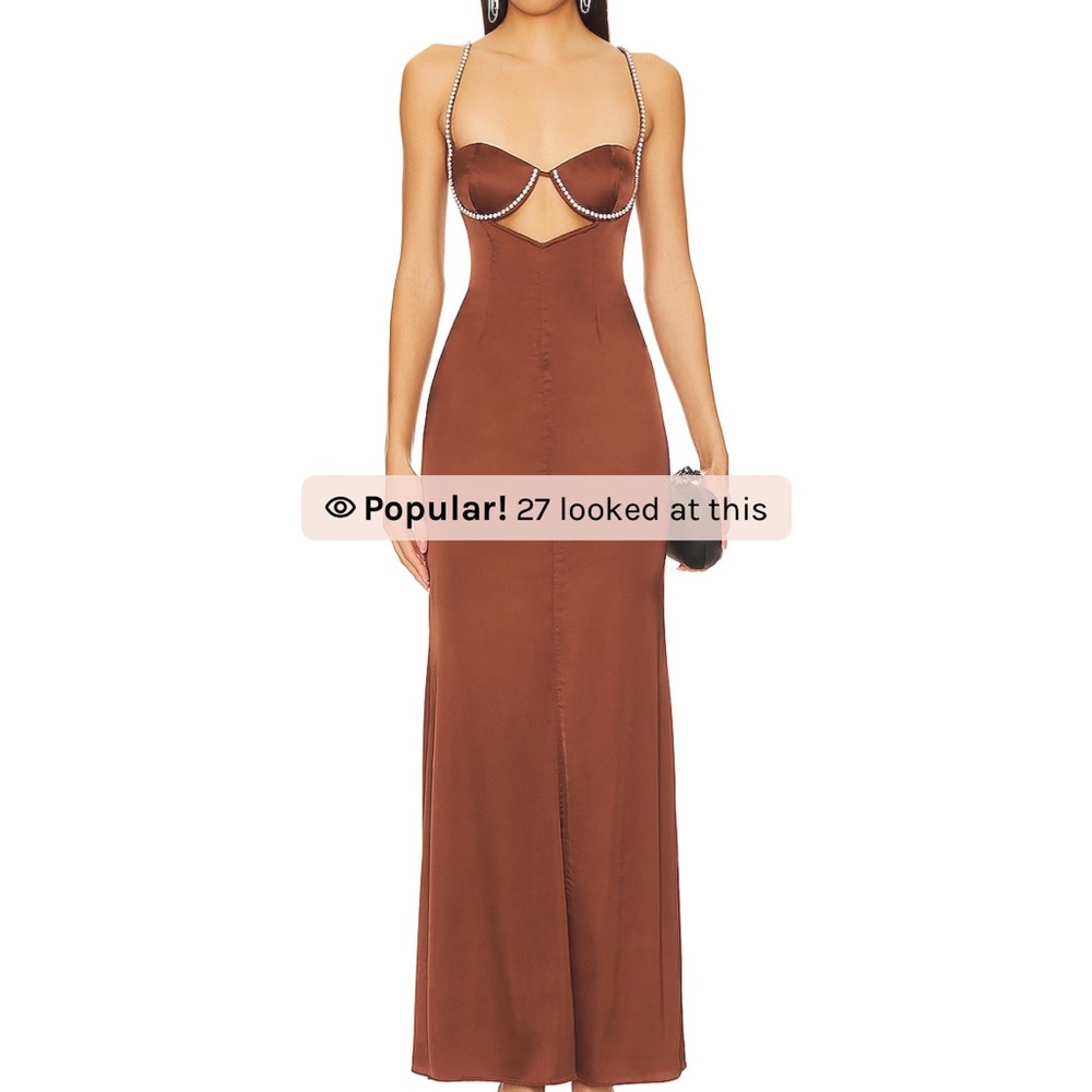 Revolve Kalena Gown in Chocolate Brown